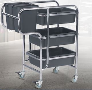 Restaurant cleaning trolley cart 
