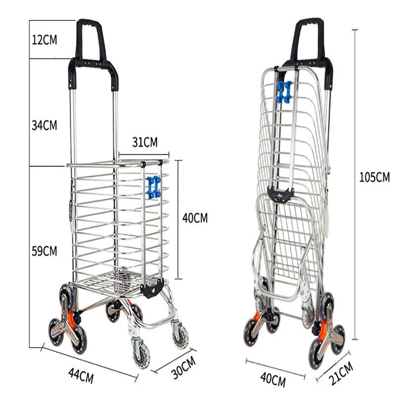 Folding Grocery Utility Climb Stair Cart