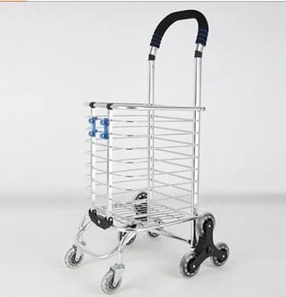 Folding Hand Truck Aluminum Alloy Stair Climber Cart Shopping Trolley